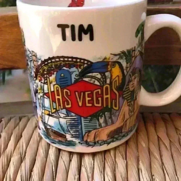 Vtg Las Vegas Suvenner Mug Personalized Tim 90s Zo - Picture 2 of 5